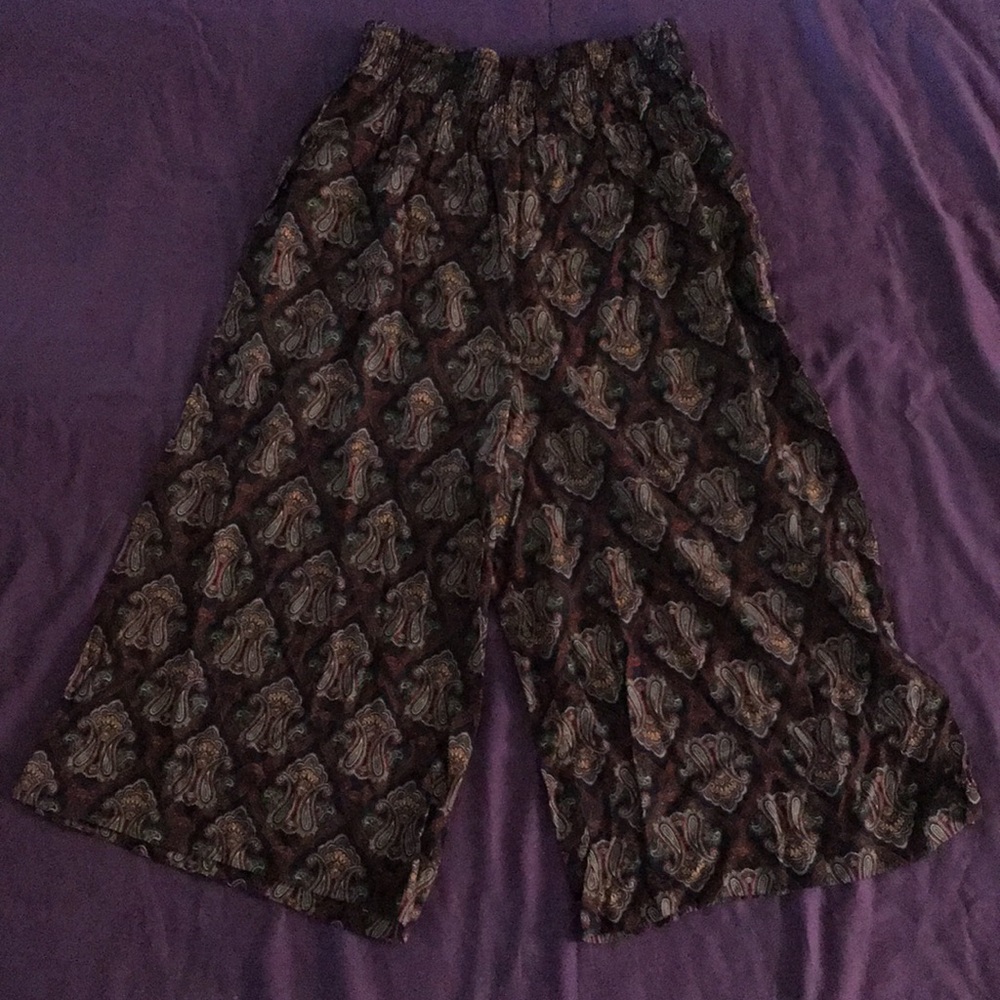 Paisley Vintage 100% Cotton Capri Gaucho Pants
